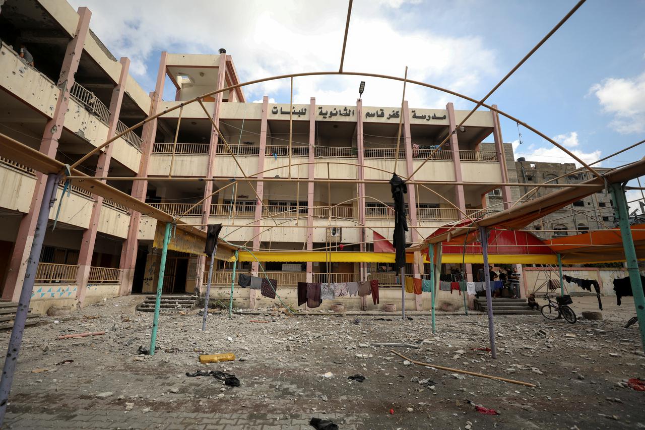 Site of an Israeli strike on a school sheltering displaced people, in Gaza City