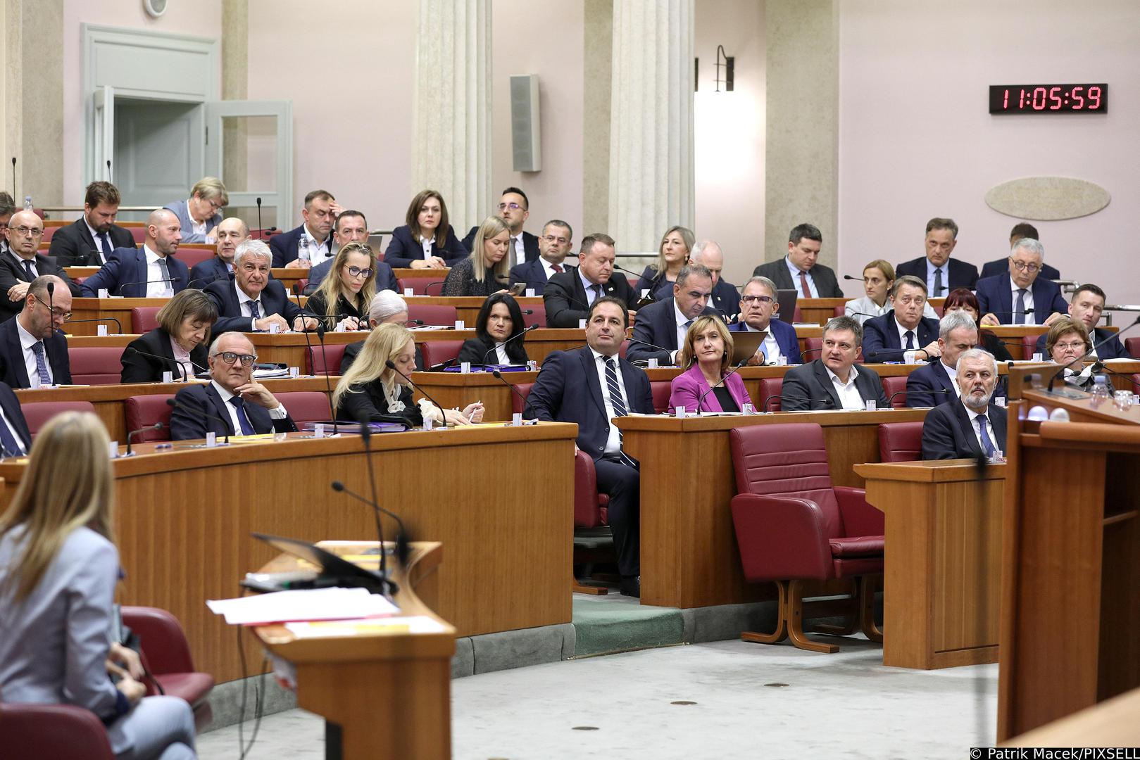 24.10.2023., Zagreb - Premijer Andrej Plenkovic dosao je u Sabor i u nastavku sjednice podnosi godisnje izvjesce Vlade Republike Hrvatske.   Photo: Patrik Macek/PIXSELL