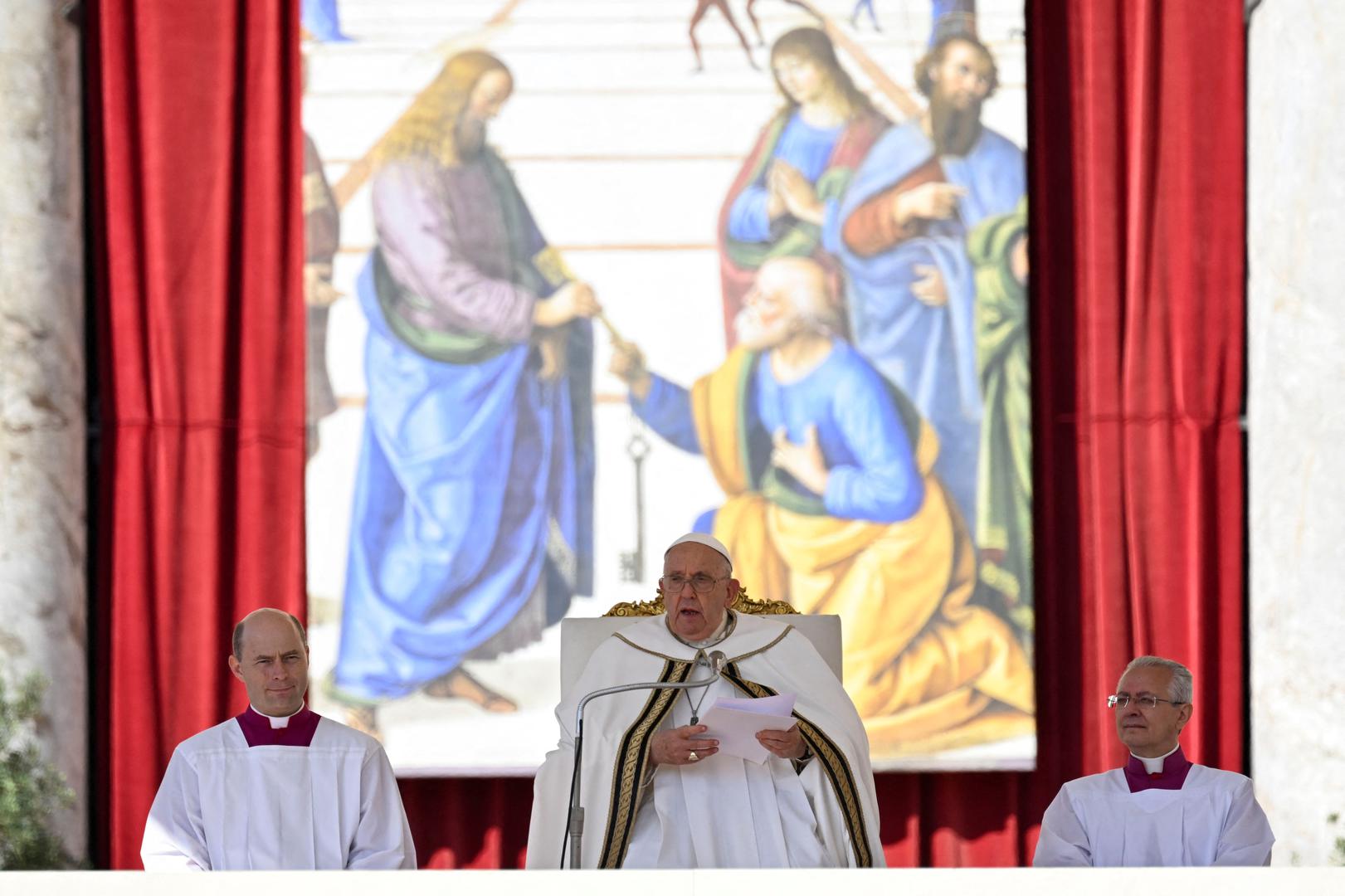 Pope Francis attends a consistory ceremony to elevate Roman Catholic prelates to the rank of cardinal, in Saint Peter's square at the Vatican, September 30, 2023.    Vatican Media/Simone Risoluti/­Handout via REUTERS    ATTENTION EDITORS - THIS IMAGE WAS PROVIDED BY A THIRD PARTY. Photo: VATICAN MEDIA/REUTERS