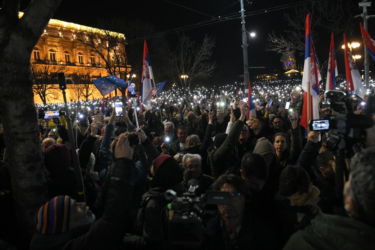 Beograd: Sedmi prosvjed Srbija protiv nasilja