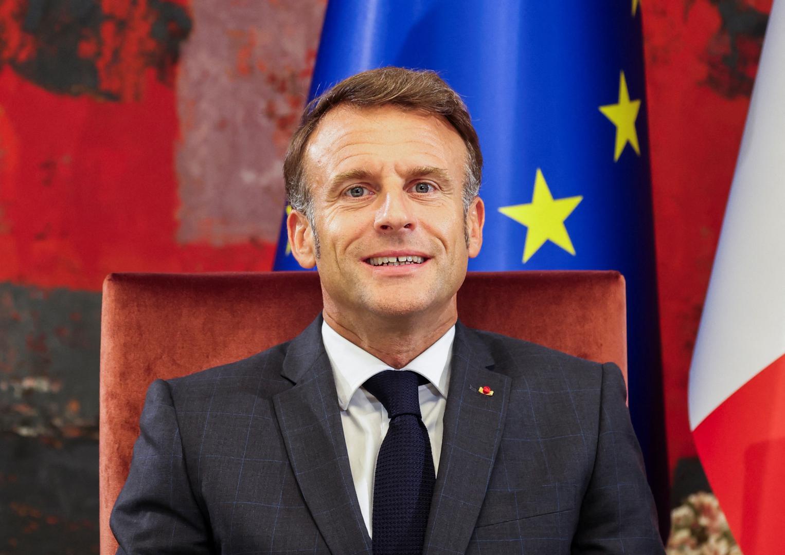 French President Emmanuel Macron smiles during a meeting with Serbian President Aleksandar Vucic (not pictured) at the Palace of Serbia building in Belgrade, Serbia, August 29, 2024. REUTERS/Djordje Kojadinovic Photo: DJORDJE KOJADINOVIC/REUTERS