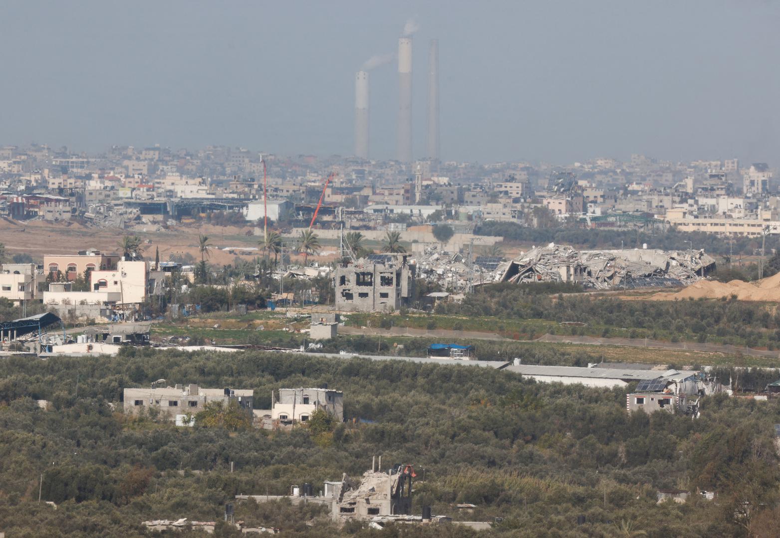 Destroyed buildings lie in ruin in central Gaza, amid the ongoing conflict between Israel and the Palestinian Islamist group Hamas, near the Israel-Gaza border, as seen from Israel, January 13, 2024. REUTERS/Amir Cohen Photo: AMIR COHEN/REUTERS