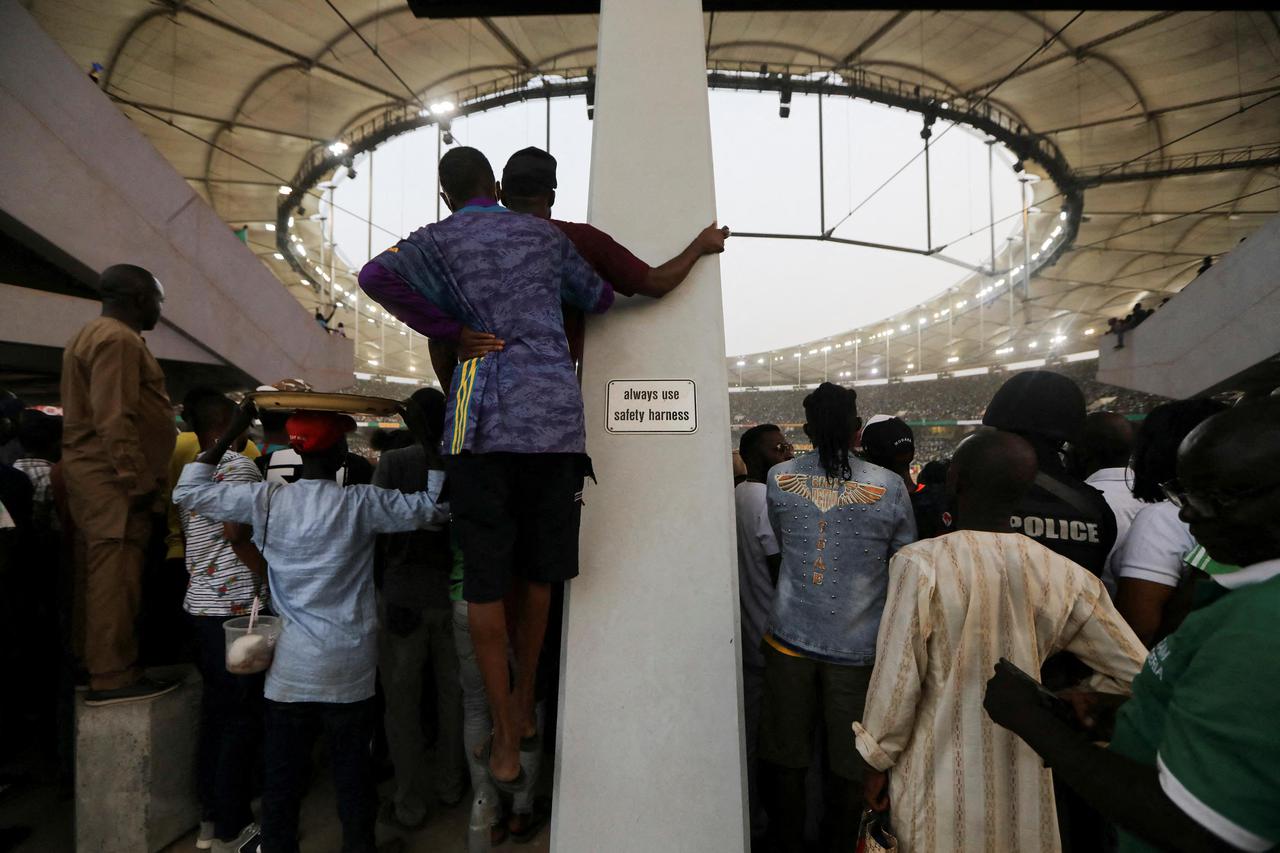 Nigeria's supporters are seen during the World Cup qualifier match between Nigeria and Ghana at the Moshood Abiola Stadium in Abuja