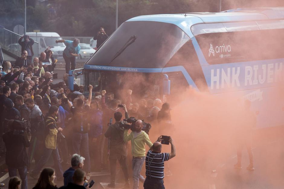 Doček nogometaša Rijeke nakon plasmana u grupnu fazu Europske lige