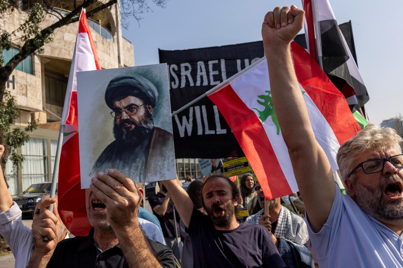 Protesters demonstrate against Israel following the killing of Lebanon's Hezbollah leader Sayyed Hassan Nasrallah, in Istanbul