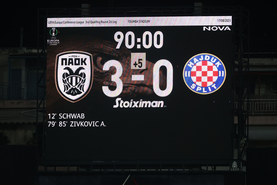 Teškim porazom u Solunu Hajduk se oprostio od Europe, PAOK slavio 3:0
