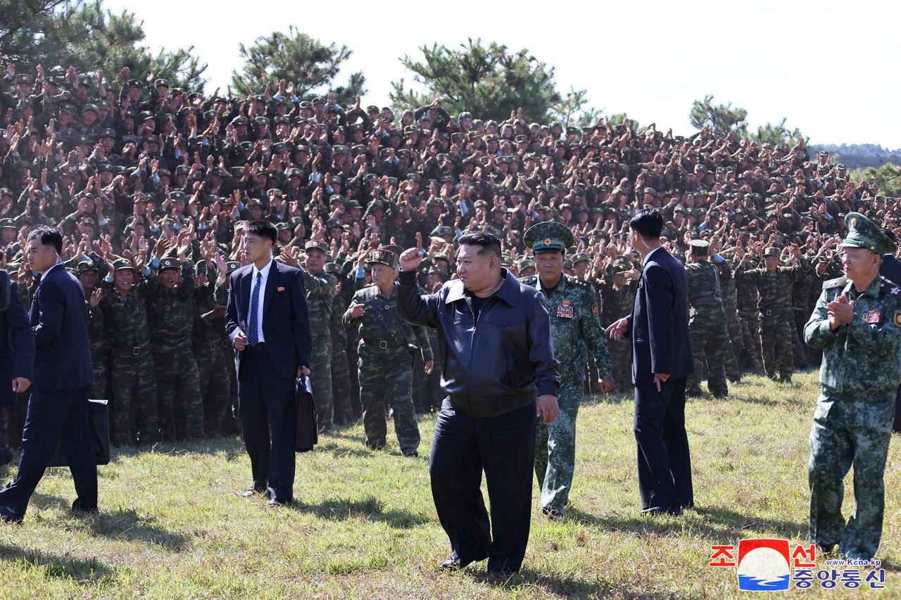 North Korean leader Kim Jong Un visits the training base of the special operations armed force of North Korea's army