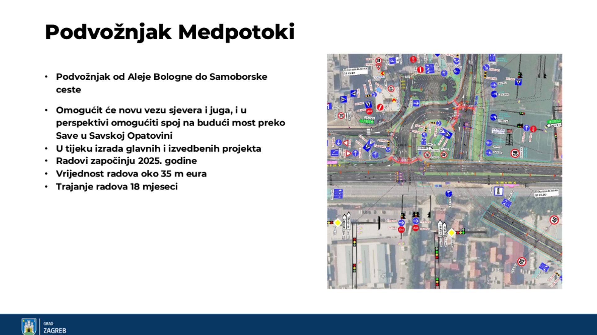 Radovi na podvožnjaku Medpotoki, koji će omogućiti novu vezu sjevera i juga, trebali bi započeti iduće godine, a trajat će 18 mjeseci.