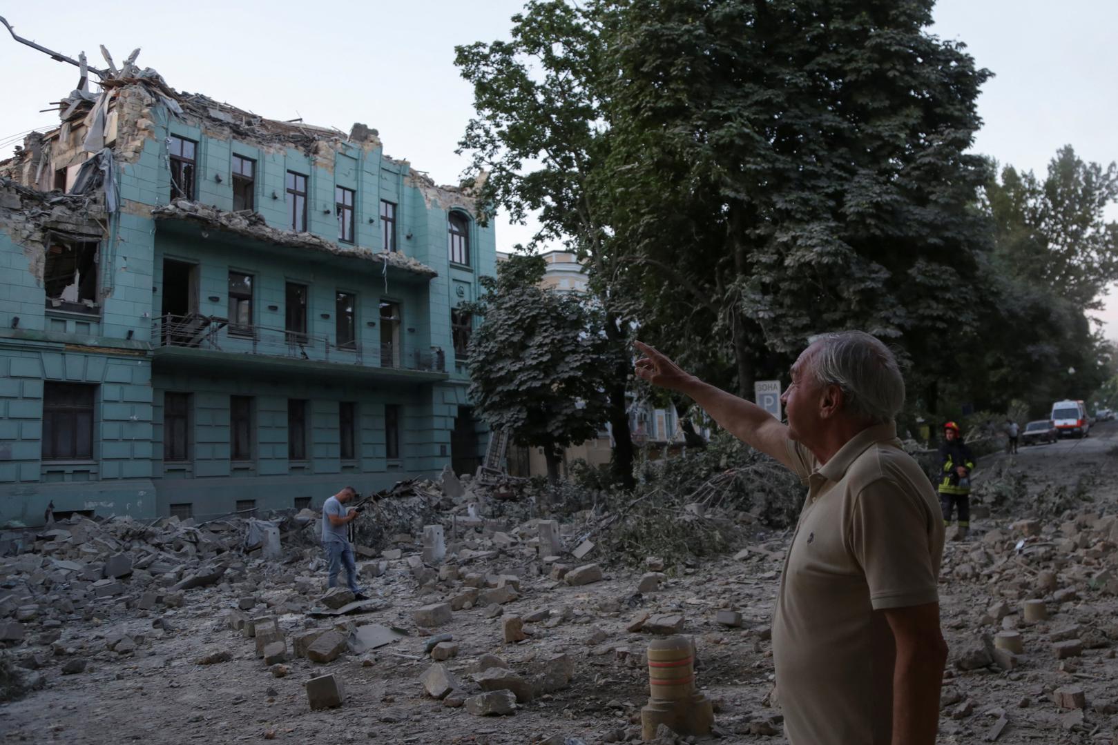 A local resident stands next to a building damaged during a Russian missile strike, amid Russia's attack on Ukraine, in Odesa, Ukraine July 23, 2023.  REUTERS/Serhii Smolientsev Photo: Stringer/REUTERS