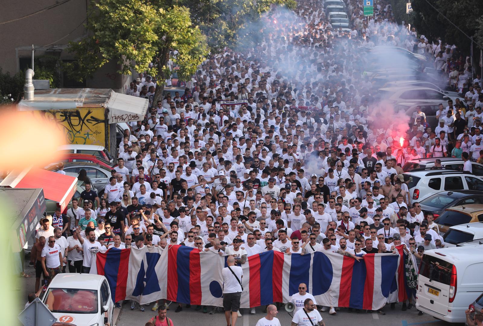 10.08.2023., Split - Koreto Torcide uoci vecerasnje utakmice 3. pretkola UEFA Konferencijske lige izmedju Hajduka i PAOK-a. Photo: Ivo Cagalj/PIXSELL