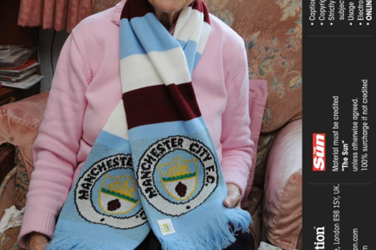 '88year old Man City fan Celia Hodkin from Manchester, wo is to be the club mascot. Credit: The Sun Online rights must be cleared by NI Syndication Photo: NI Syndication/PIXSELL'