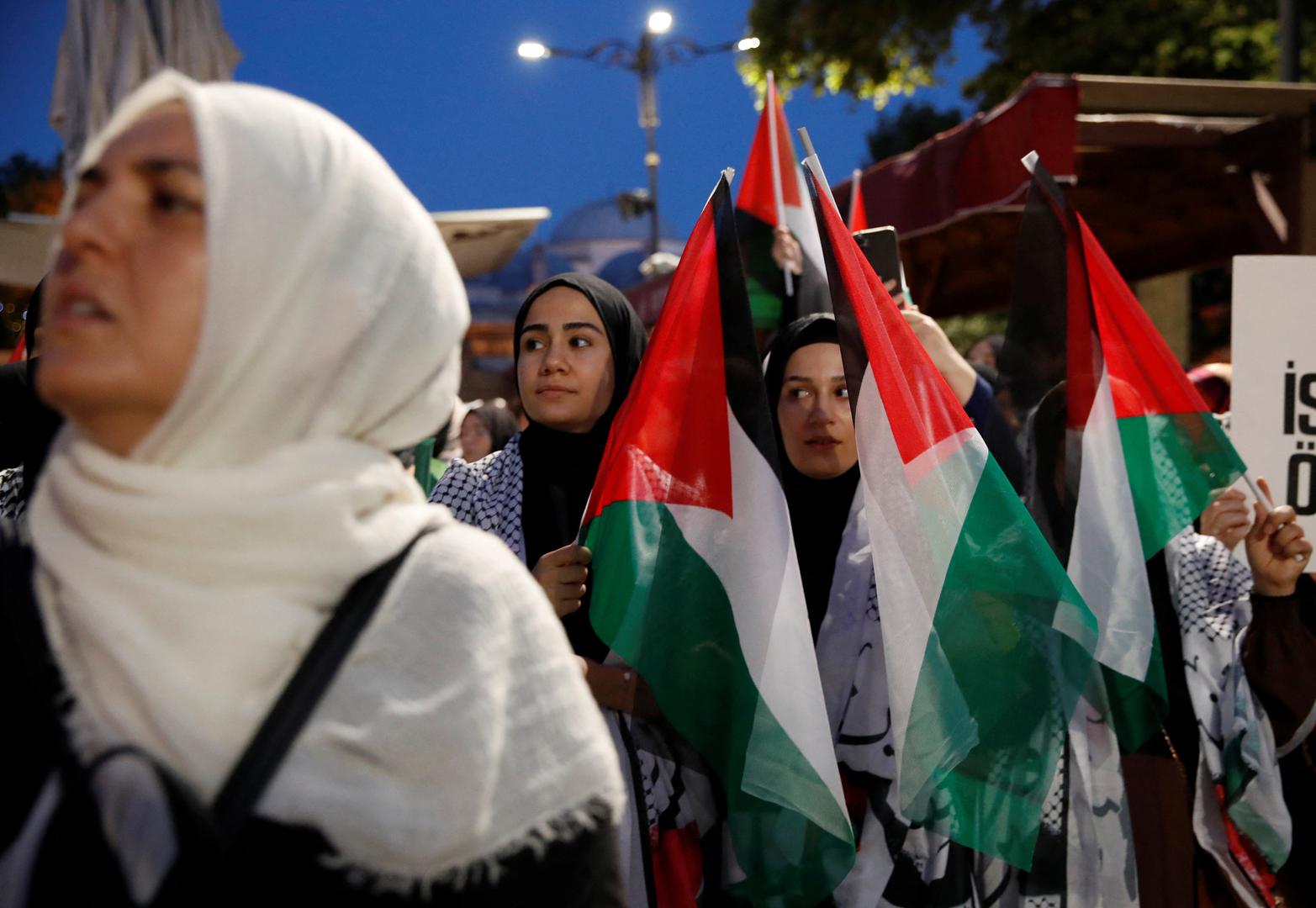 Pro-Palestinian demonstrators take part in a rally to protest the assassination of Hamas leader Ismail Haniyeh in Iran, in Istanbul, Turkey July 31, 2024. REUTERS/Dilara Senkaya Photo: DILARA SENKAYA/REUTERS