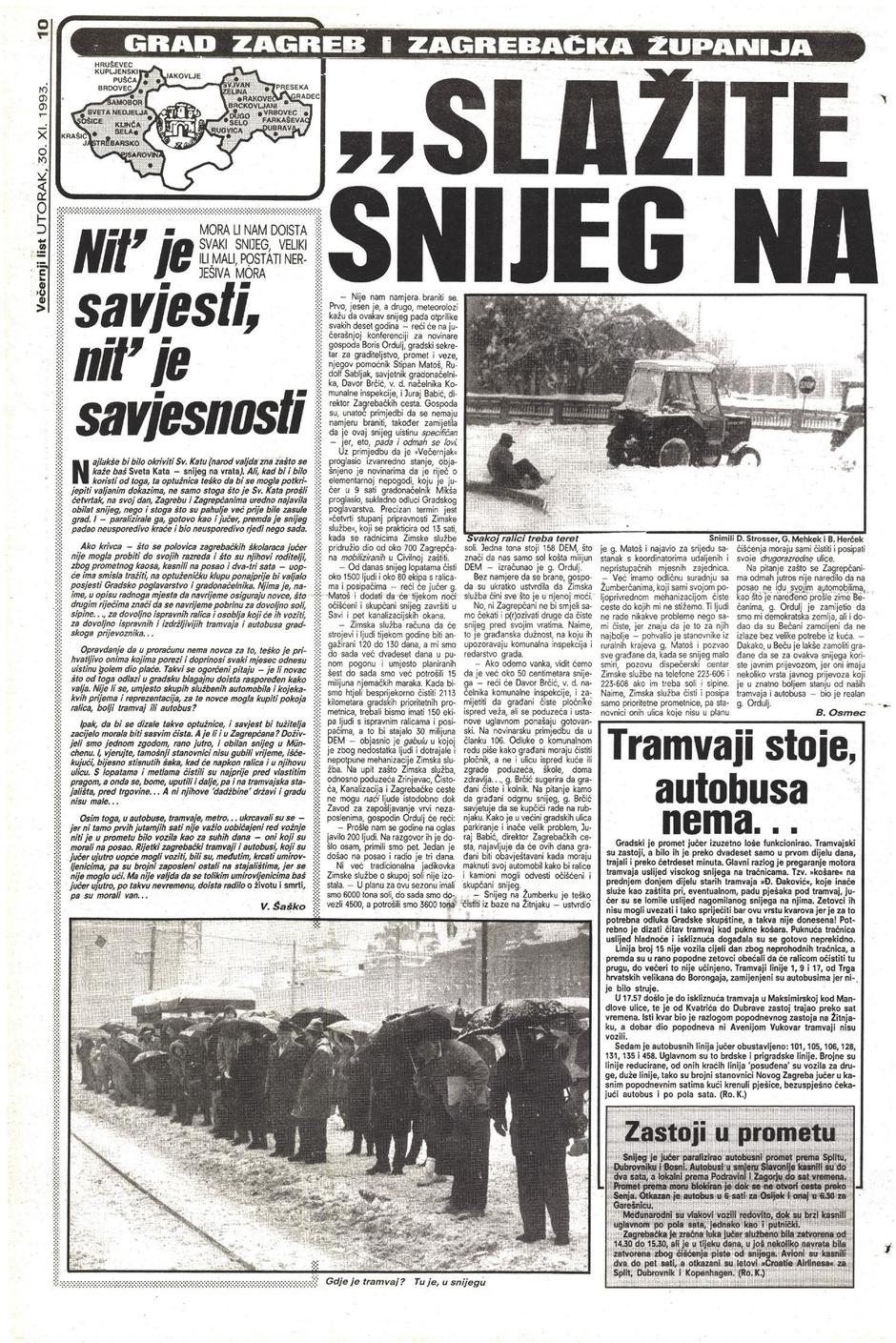 Kako je Hrvatska bila zatrpana snijegom 1993.