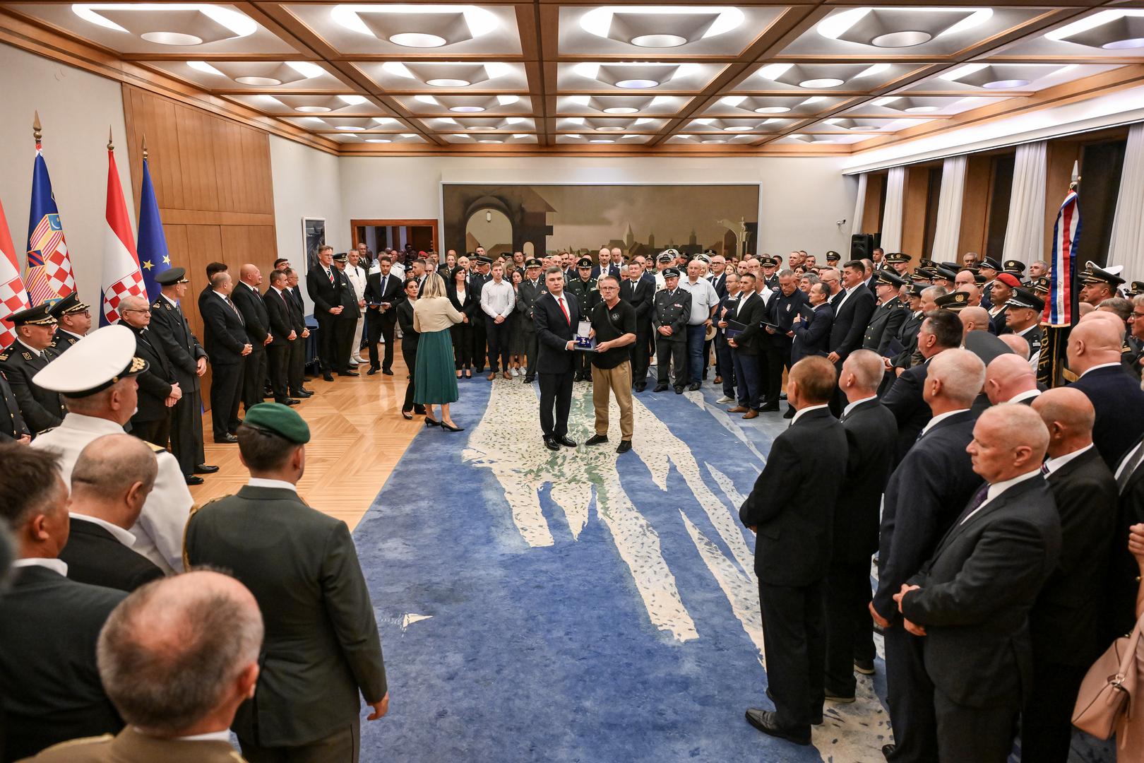 02.08.2024., Zagreb - Predsjednik Republike i vrhovni zapovjednik Oruzanih snaga Republike Hrvatske Zoran Milanovic upriicio je  svecani prijem povodom obiljezavanja Dana pobjede i domovinske zahvalnosti i Dana hrvatskih branitelja te 29. obljetnice VRO Oluja.  Photo: Josip Regovic/PIXSELL