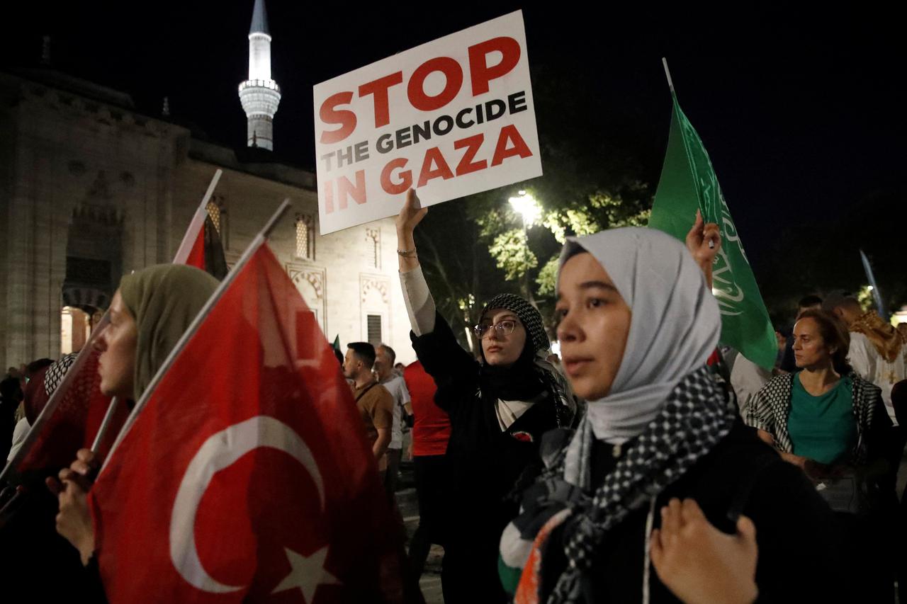 Protest following the assassination of Hamas leader Ismail Haniyeh in Iran, in Istanbul