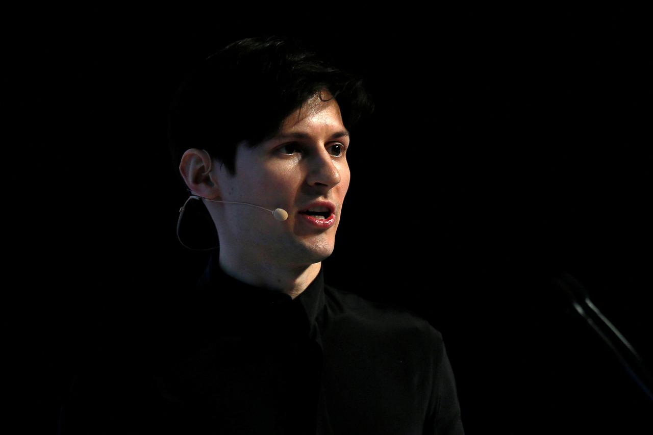 FILE PHOTO: Founder and CEO of Telegram Pavel Durov delivers a keynote speech during the Mobile World Congress in Barcelona