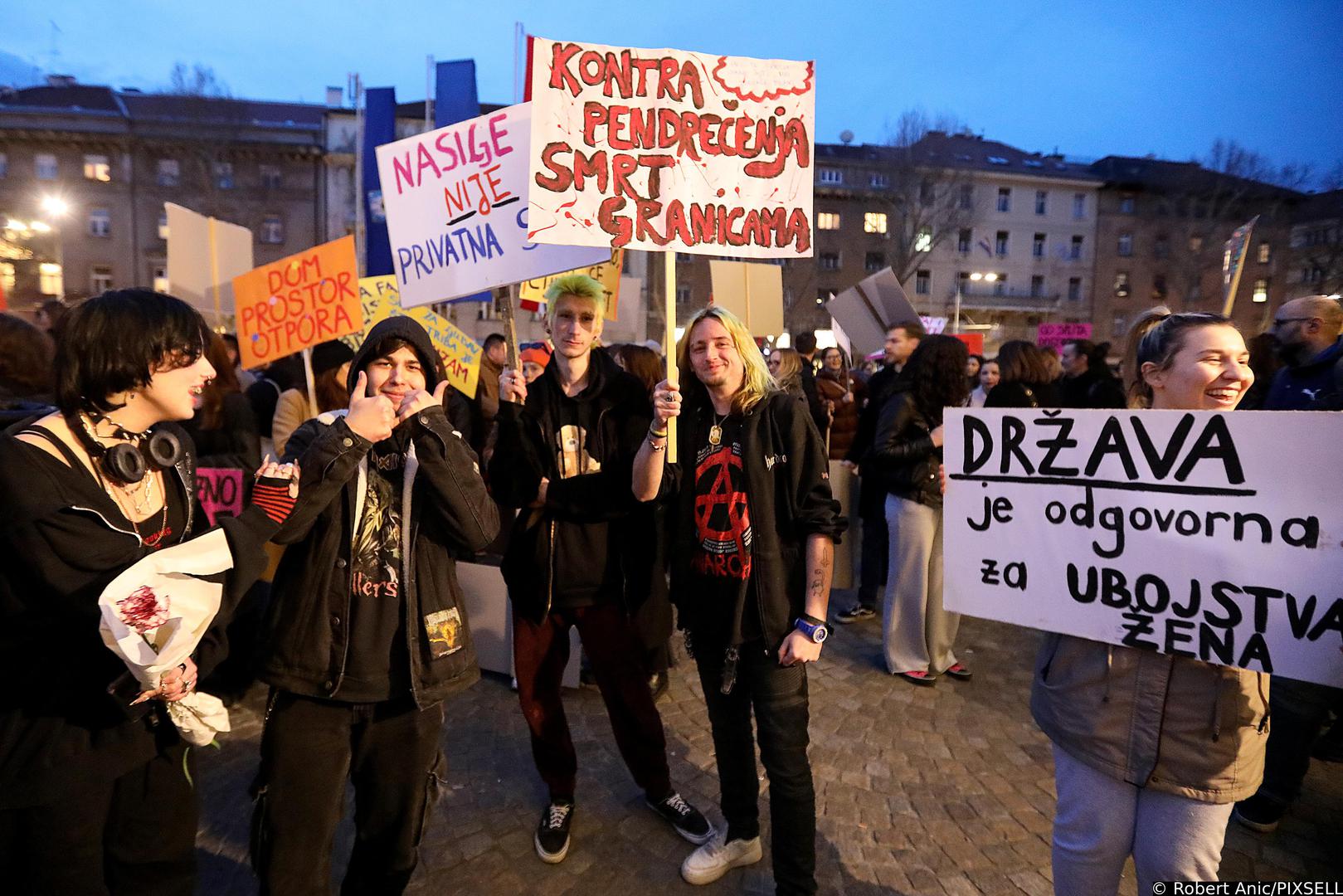 08.03.2023., Zagreb - U povodu Medjunarodnog dana zena osmomartovski Nocni mars pod imenom Strajk u kuhinji, strajk na ulici zapoceo je okupljanjem na Trgu zrtava fasizma.  Photo: Robert Anic/PIXSELL