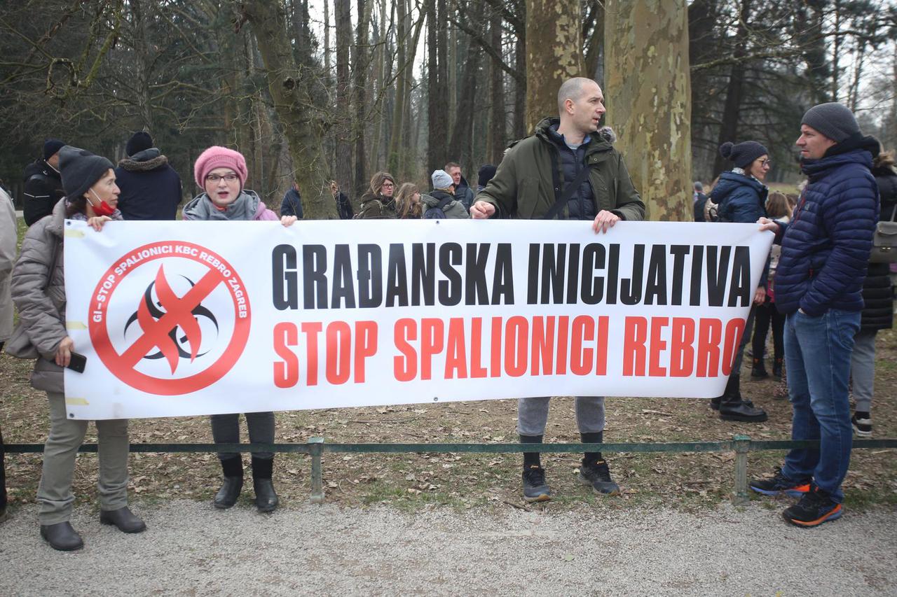 Zagreb: Građanska inicijativa Stop Spalionici Rebro organizirala prosvjed protiv izgradnje spalionice