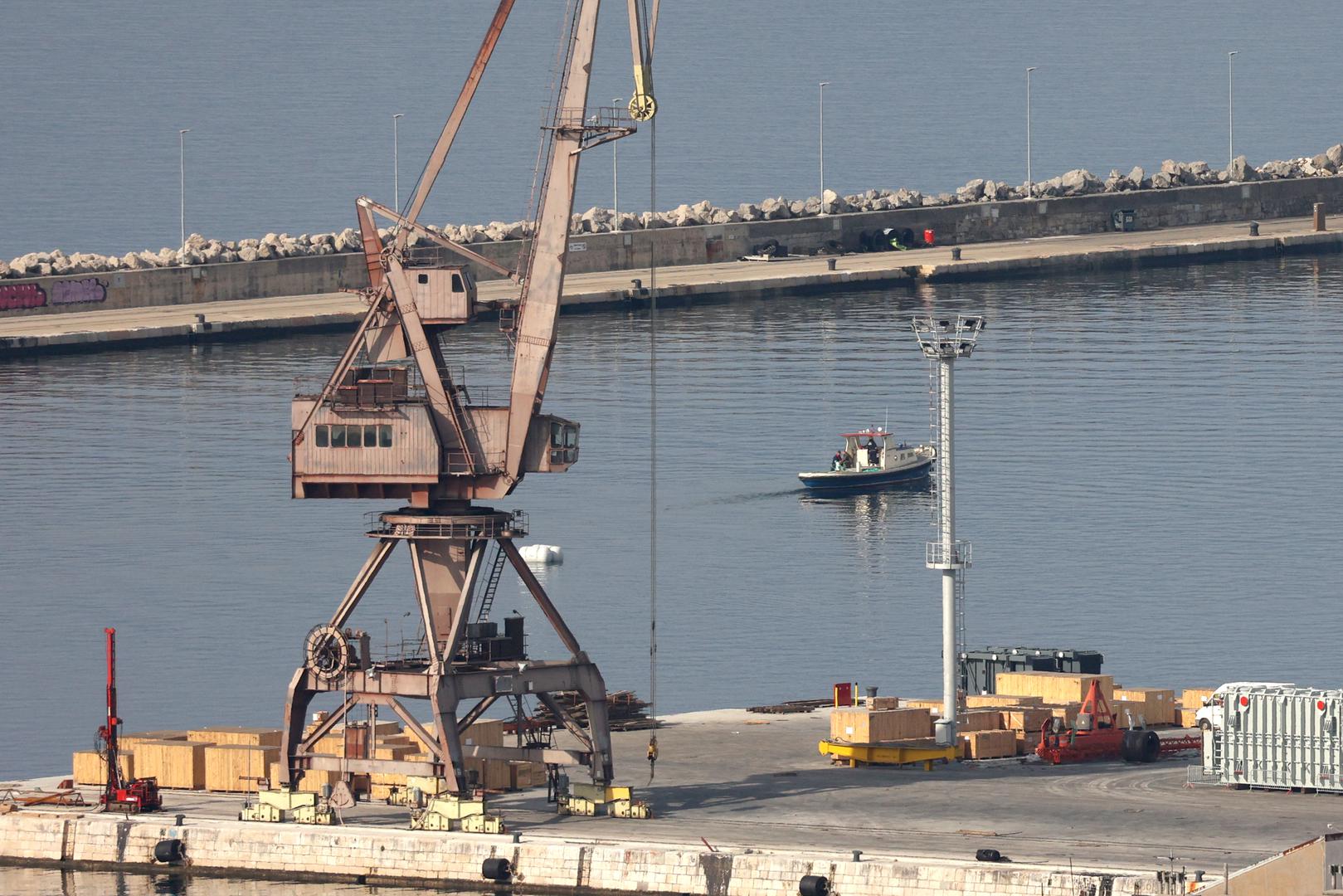 19.3.2023. Rijeka - Operacija izmjestanja mine zaostale iz Drugog svjetskog rata u Rijeckoj Luci.  Photo: Nel Pavletic/PIXSELL