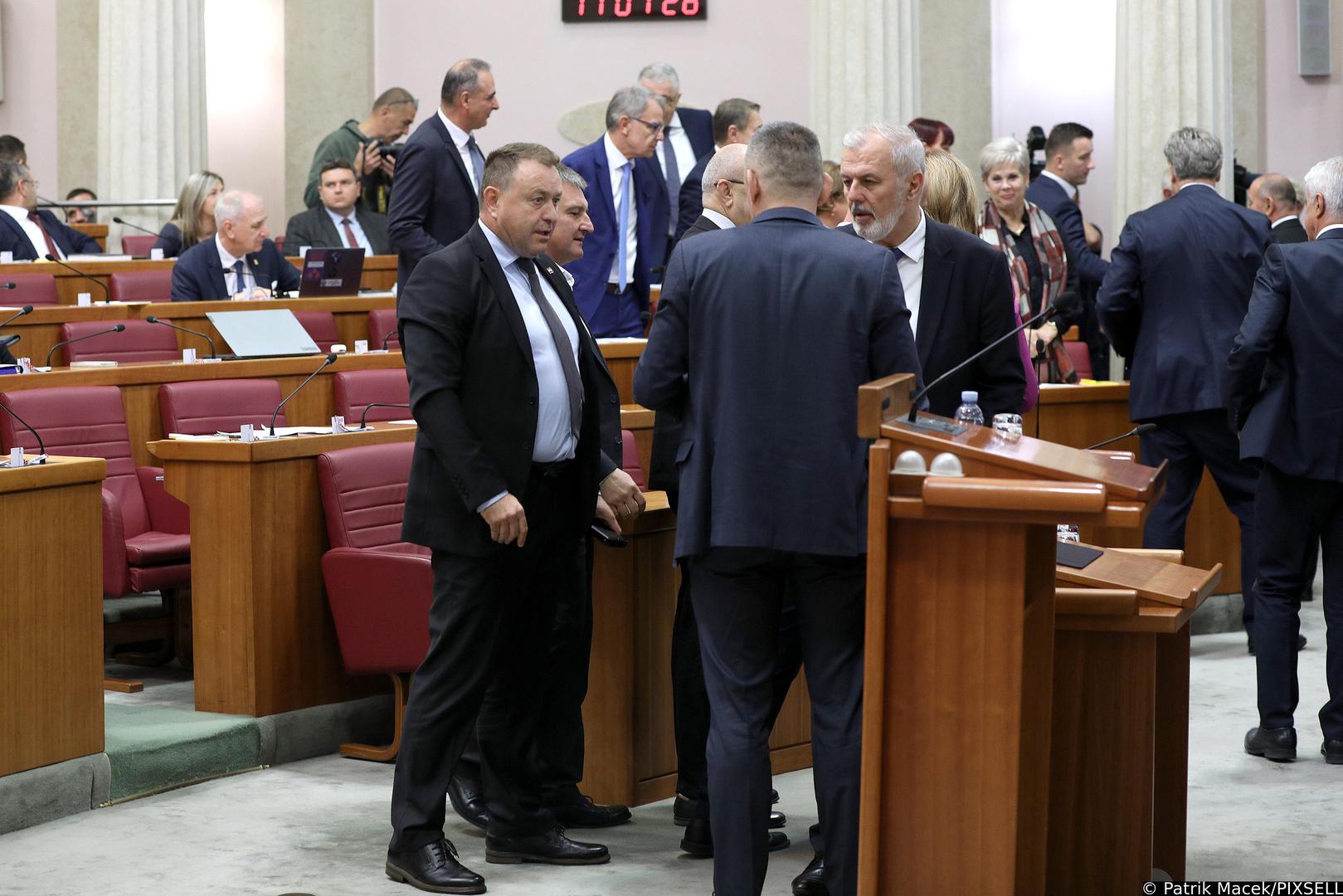 24.10.2023., Zagreb - Premijer Andrej Plenkovic dosao je u Sabor i u nastavku sjednice podnosi godisnje izvjesce Vlade Republike Hrvatske.   Photo: Patrik Macek/PIXSELL