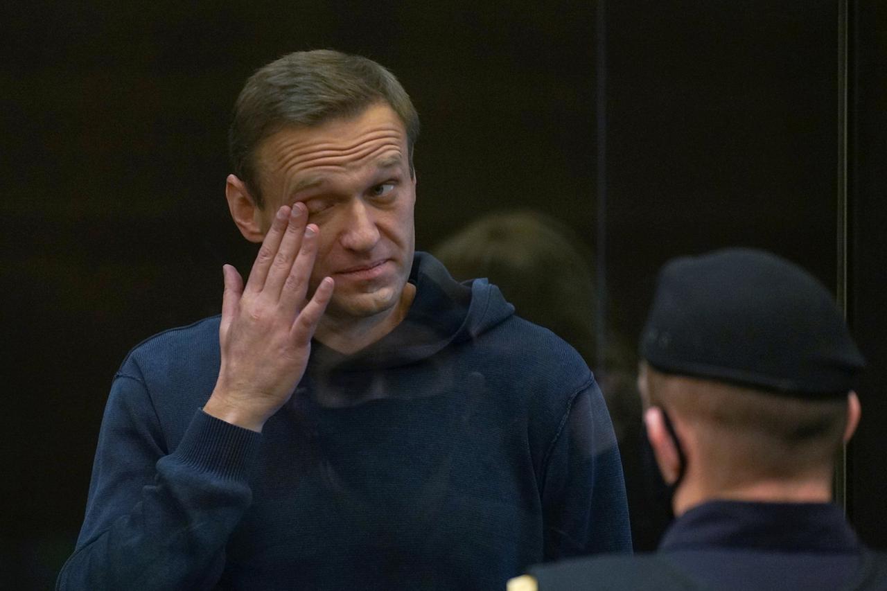 Russian opposition leader Navalny attends a court hearing in Moscow