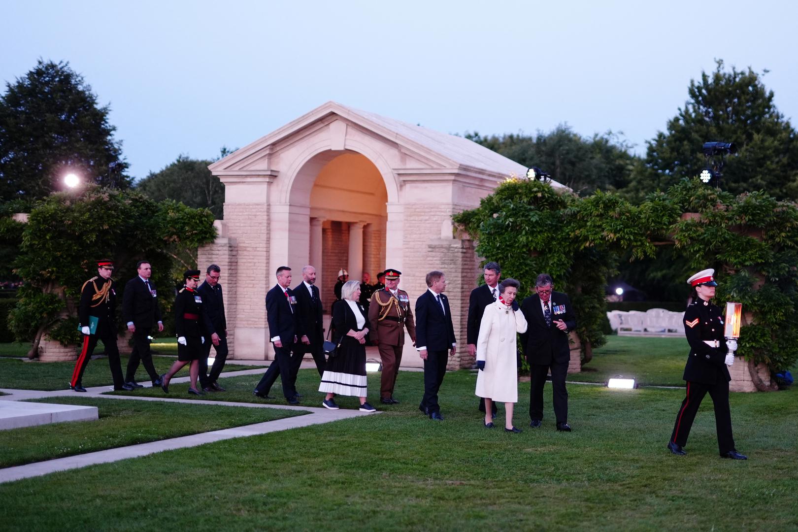 Britain's Anne, The Princess Royal, President of the Commonwealth War Graves Commission arrives for the Commonwealth War Grave Commission's Great Vigil to mark the 80th anniversary of D-Day, at the Bayeux War Cemetery in Normandy, France. June 5, 2024. Aaron Chown/Pool via REUTERS Photo: Aaron Chown/REUTERS