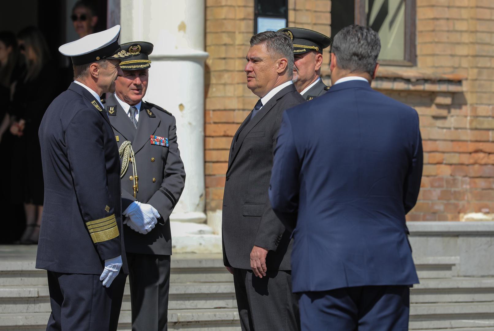 07.09.2023., Zagreb - Posljednji ispracaj generala Antona Tusa na groblju Mirogoj. Brojne osobe iz javnog zivota došle su se posljednji puta oprostiti od preminulog generala Hrvastke vojske. Zoran Milanovic Photo: Jurica Galoic/PIXSELL