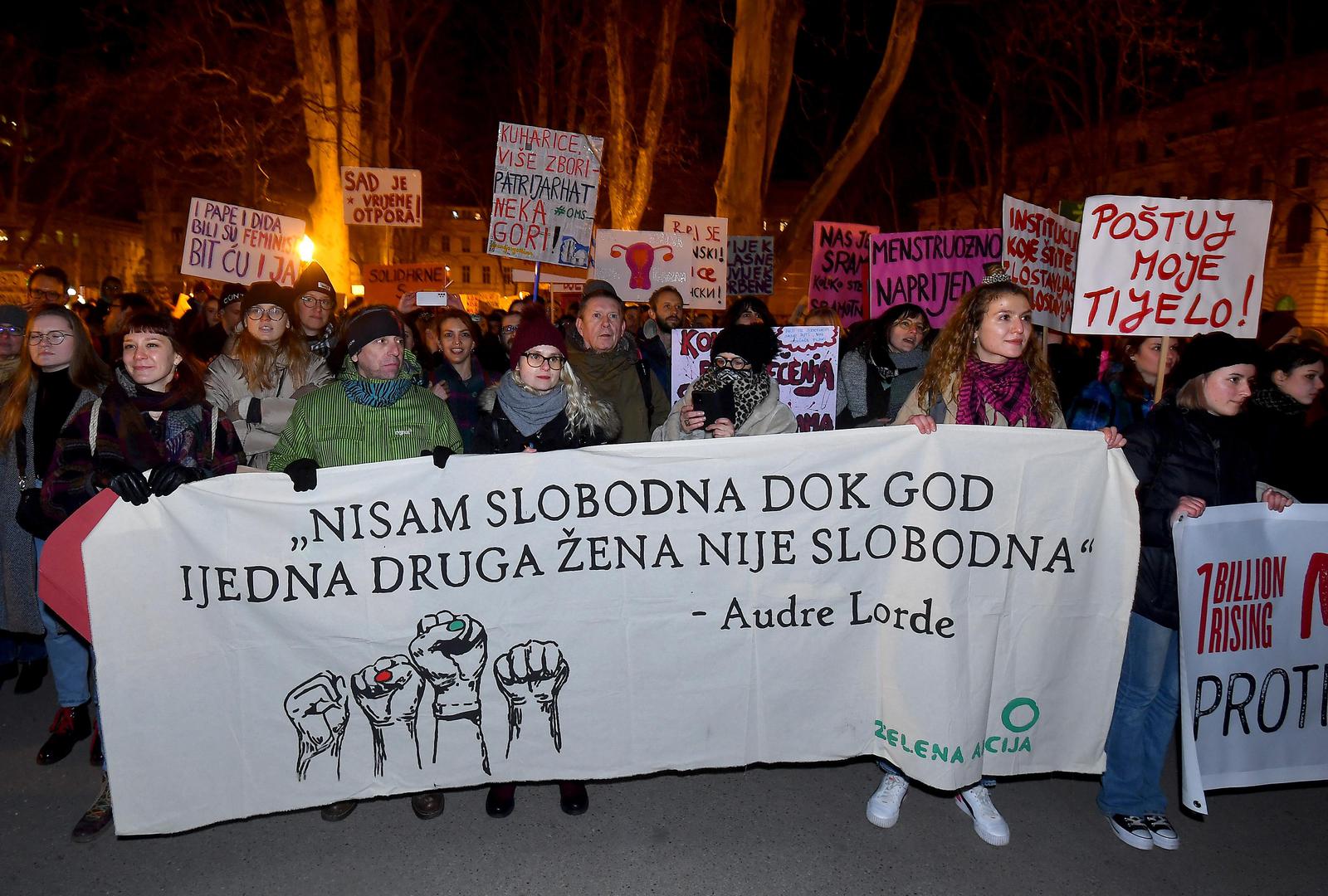 08.03.2022., Zagreb - Sestu godinu zaredom u Zagrebu se odrzava prosvjedni mars pod parolom "Danas mars, sutra strajk". Photo: Marko Lukunic/PIXSELL