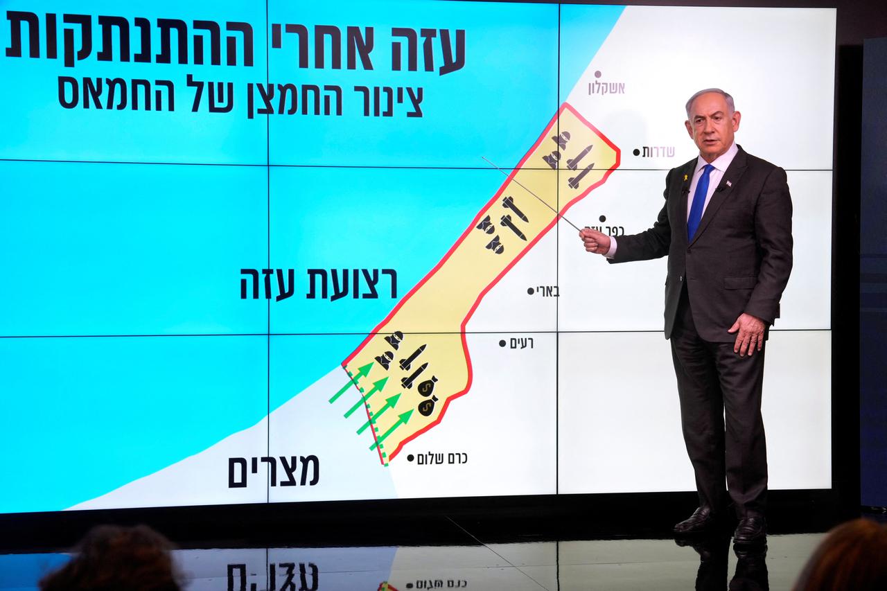 Israeli PM Netanyahu speaks during a news conference in Jerusalem