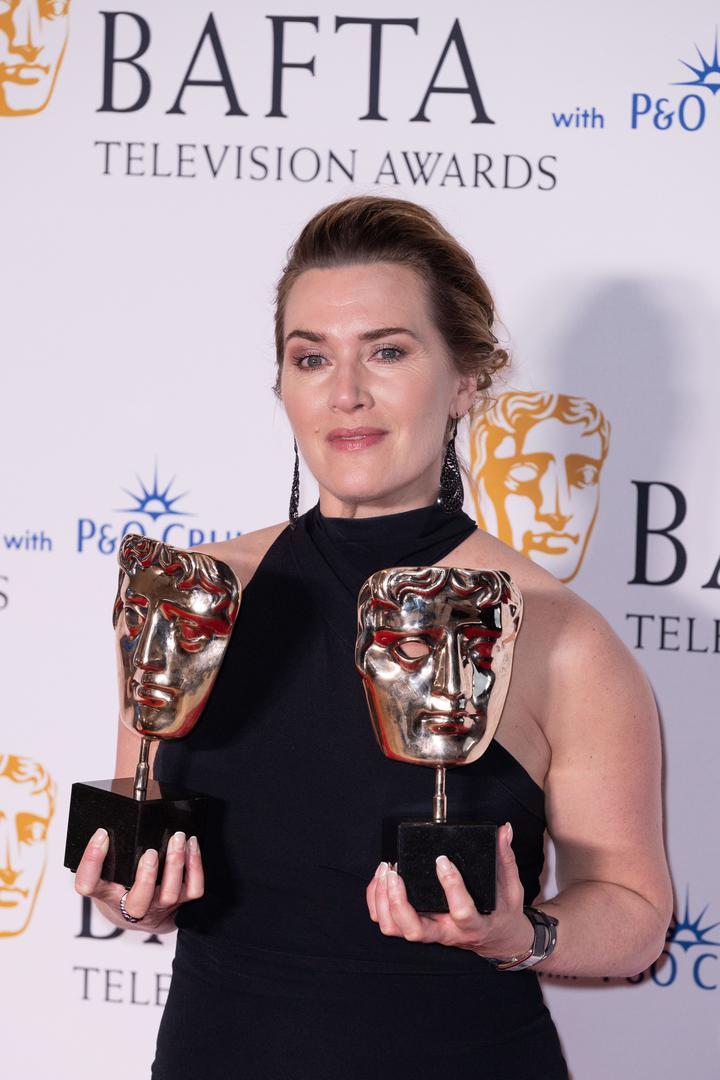 Kate Winslet attends the British Academy Television Awards ( BAFTAS ) 2023, with P&O Cruises. Winning Best Actress for I Am…Ruth at the Royal Festival Hall, London. 15th May 2023.    Material must be credited "The Times/News Licensing" unless otherwise agreed. 100% surcharge if not credited. Online rights need to be cleared separately. Strictly one time use only subject to agreement with News Licensing Photo: Andrew Sims/NEWS SYNDICATION