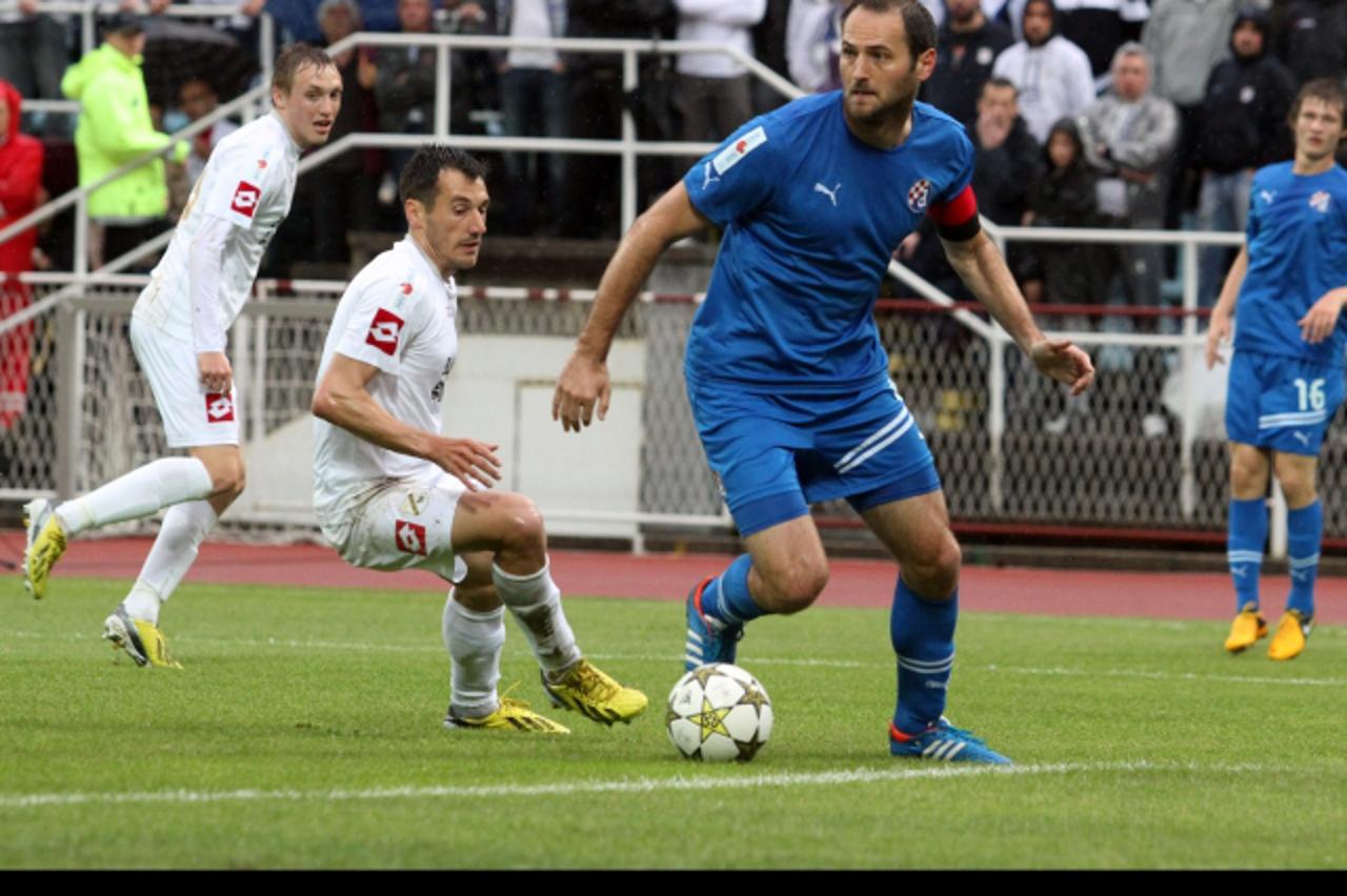 '05.05.2013., stadion Kantrida, Rijeka - MAXtv 1. HNL, 30. kolo, NK Rijeka - GNK Dinamo. Goran Mujanovic i Josip Simunic. Photo: Goran Kovacic/PIXSELL'