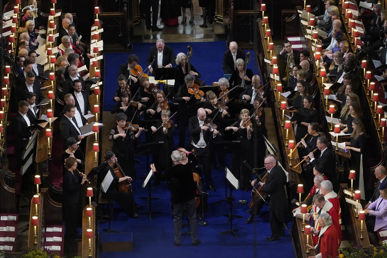 Musicians at the coronation of King Charles III and Queen Camilla at Westminster Abbey, London. Picture date: Saturday May 6, 2023. Photo: Andrew Matthews/PRESS ASSOCIATION