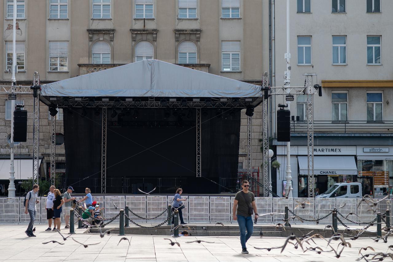 Zagreb: Pripreme na trgu za doček olimpijaca