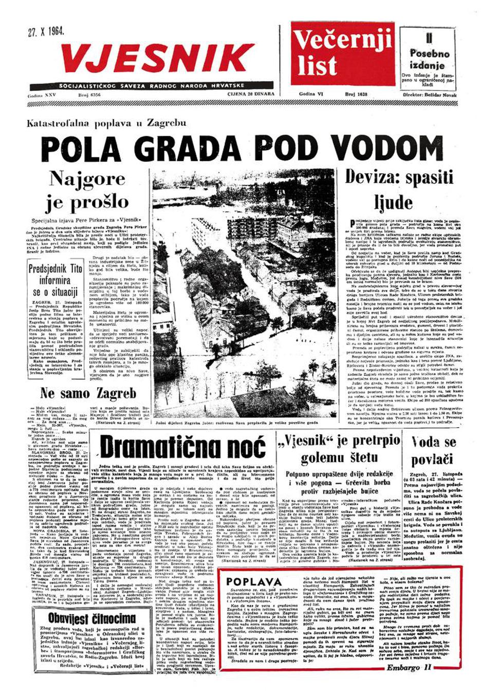 Poplava u Zagrebu 1964.