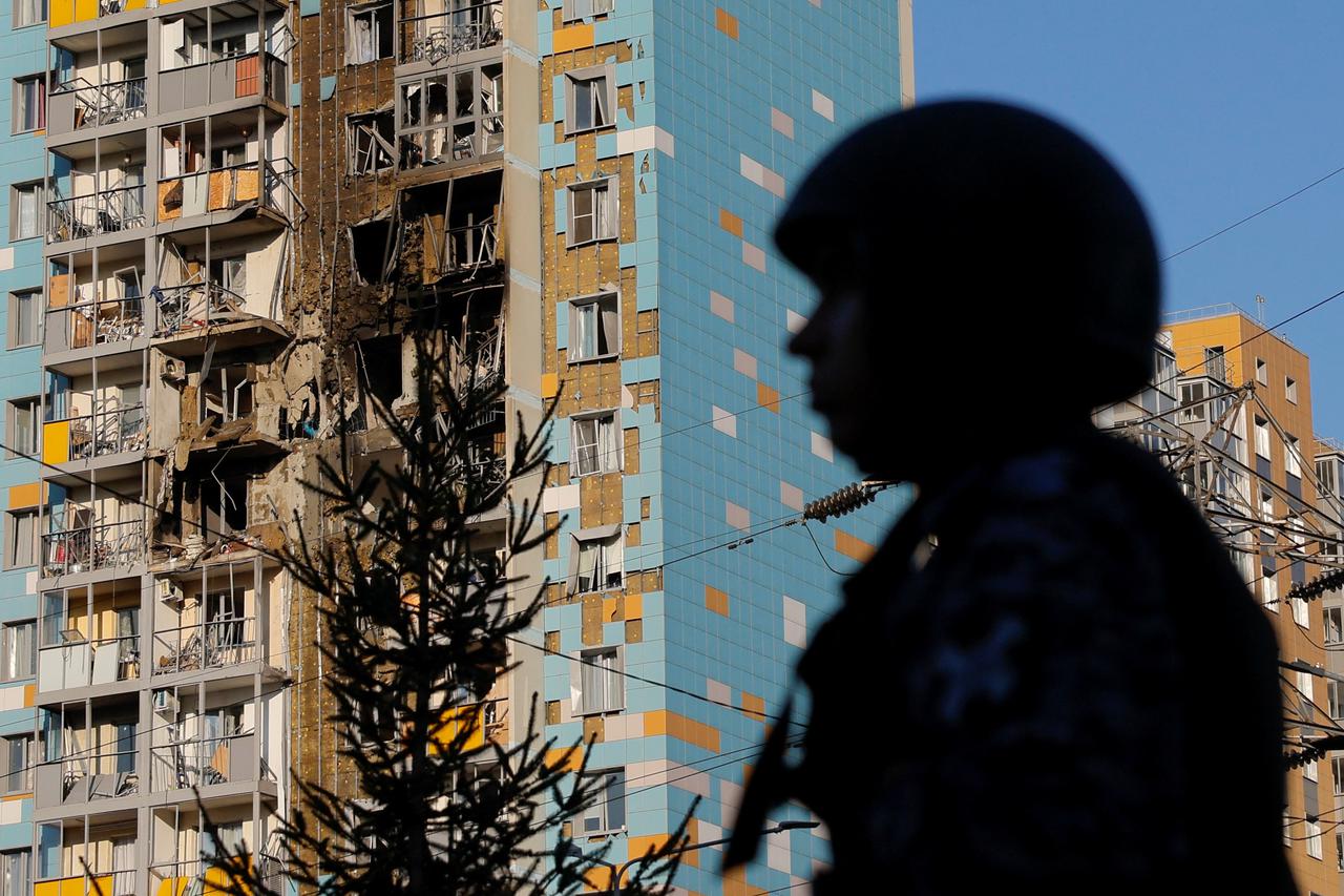 Aftermath of drone attack in Moscow region