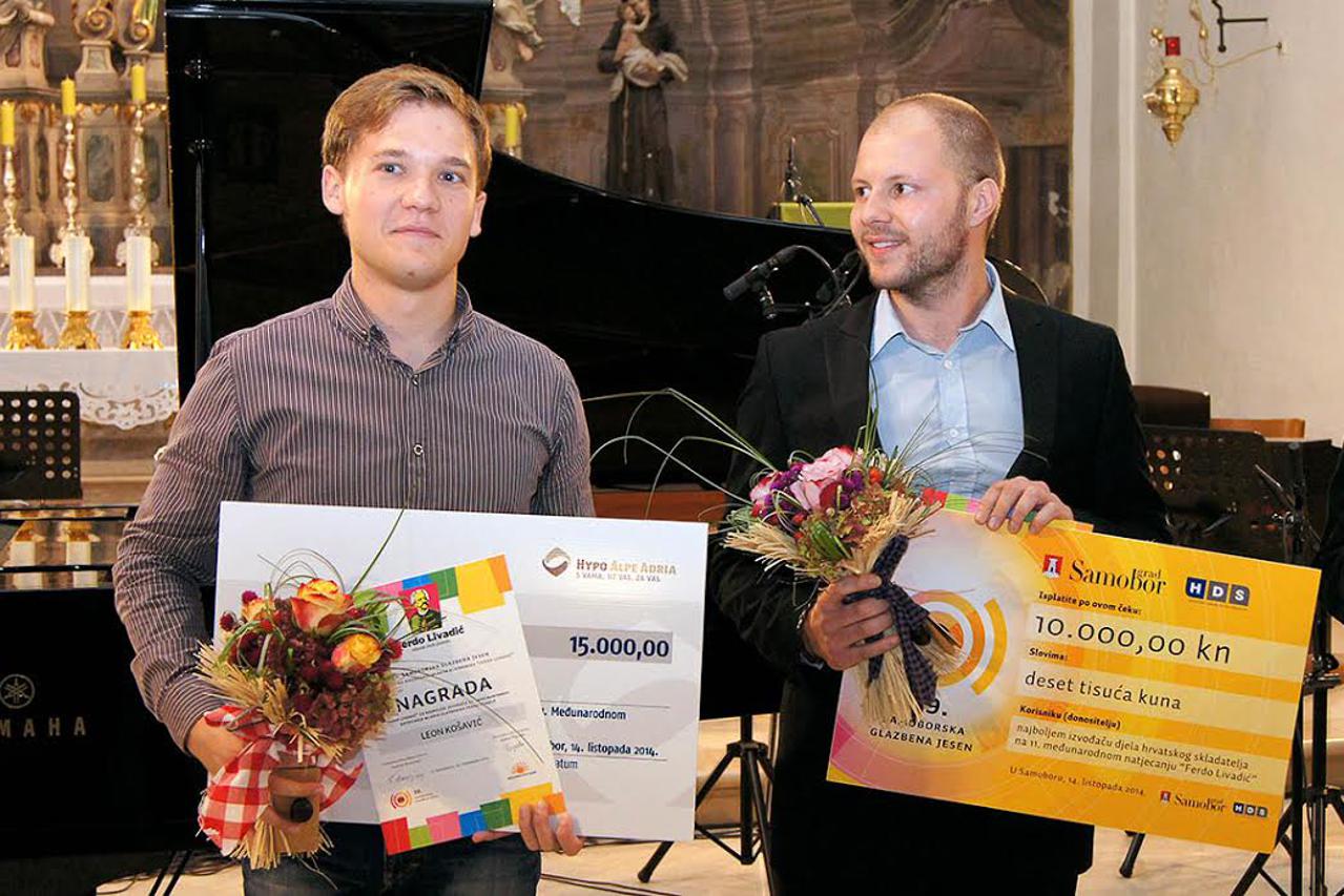 Leon Košavić i Karlo Ivančić na ceremoniji u Samoboru