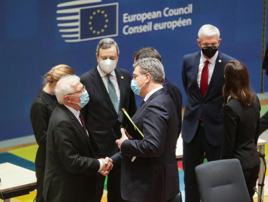 Emergency European Union (EU) summit at The European Council Building in Brussels