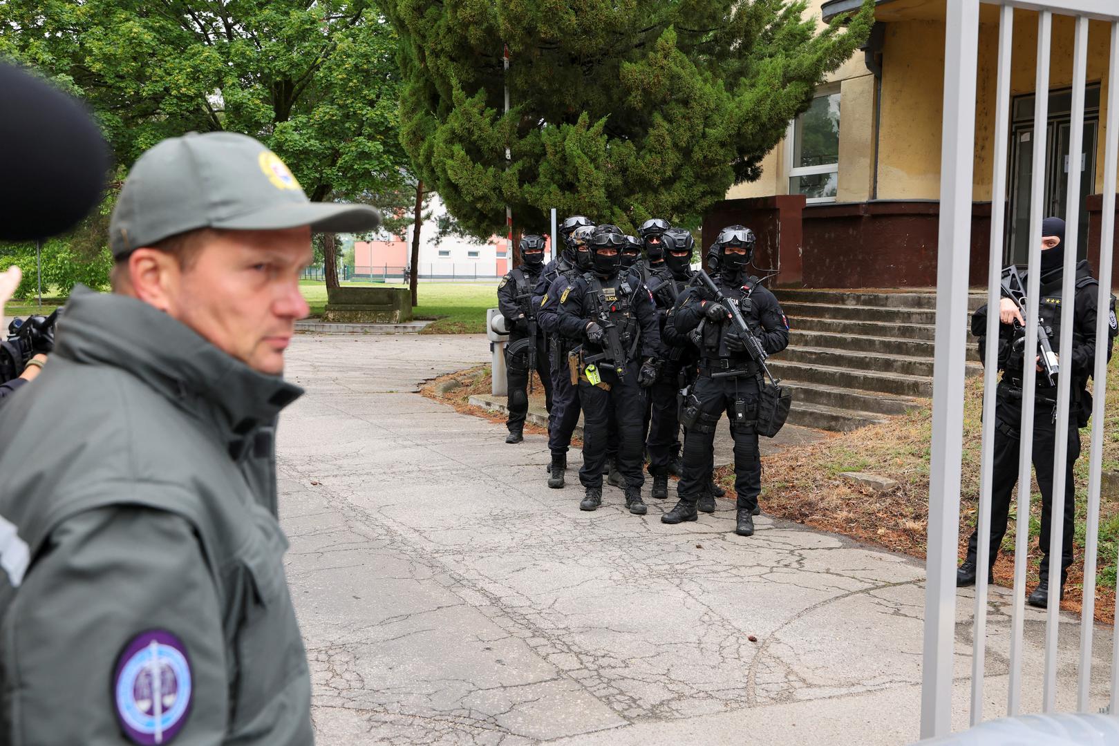 Police patrol the area before a convoy, supposedly carrying Juraj C., suspect in attack on Slovak Prime Minister Robert Fico, makes its way to a Special Court for his hearing, in Pezinok, Slovakia, May 18, 2024. REUTERS/Antonio Bronic Photo: Antonio Bronic/REUTERS