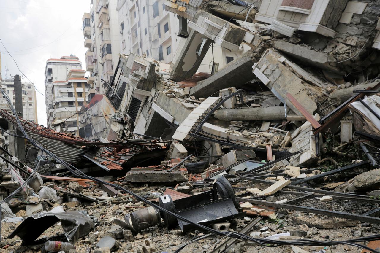 Aftermath of Israeli strikes on Beirut's southern suburbs