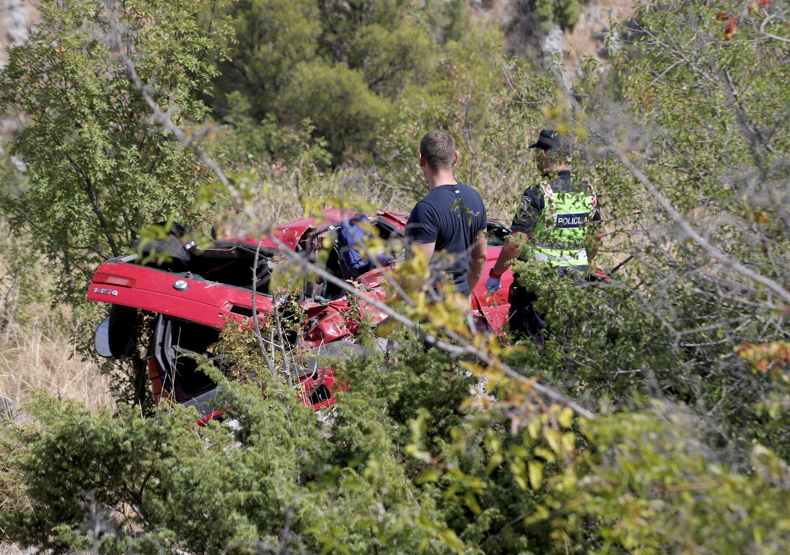 16.08.2024., Bilice - U prometnoj nesreci na drzavnoj cesti D-33 izmedju Bilica i Tromilje sudjelovalo je jedno vozilo te je poginula jedna osoba. Photo: Dusko Jaramaz/PIXSELL