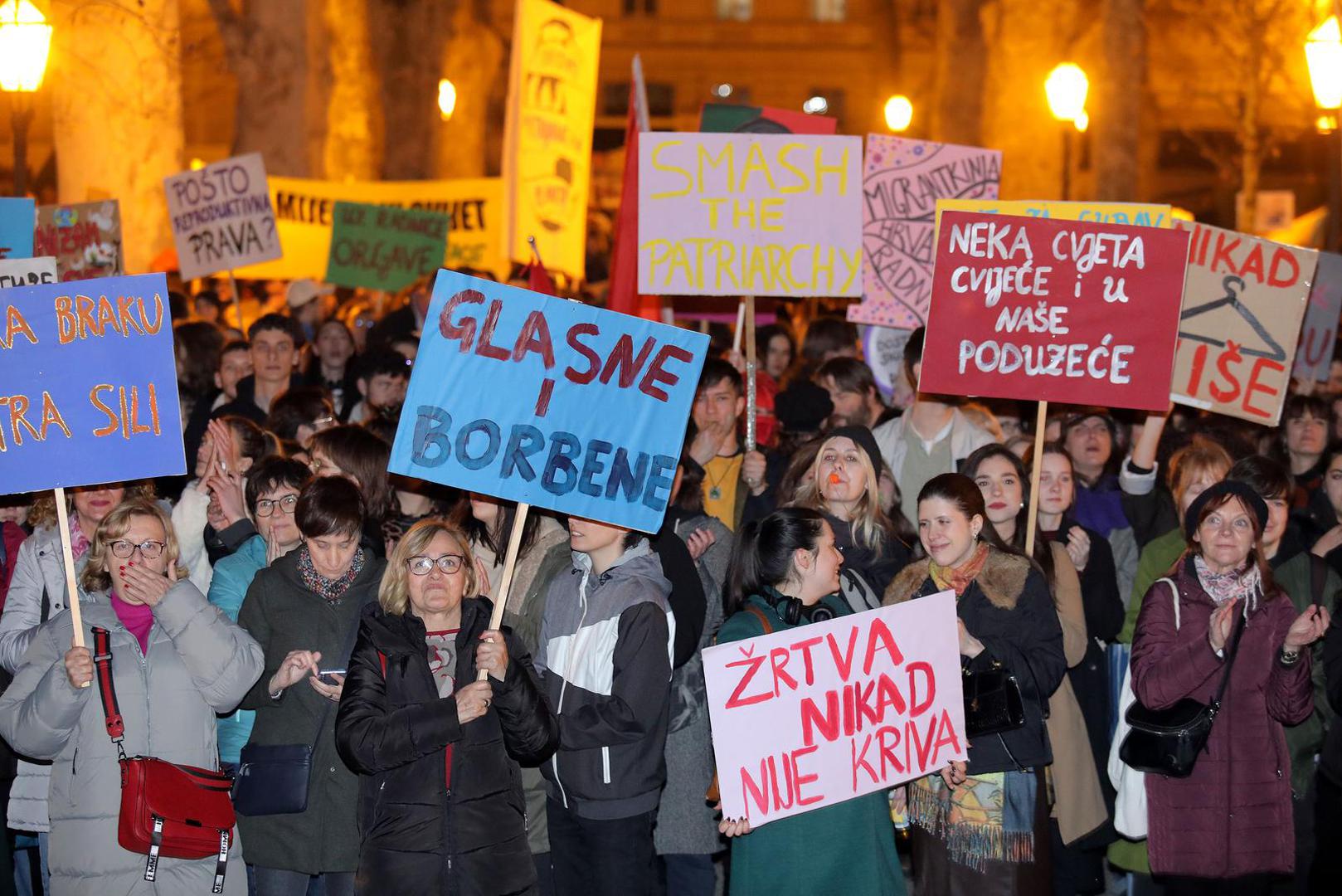 08.03.2024., Zagreb - Feministički kolektiv fAKTIV organizirao je osmomartovski nocnom mars pod geslom „Feminizam i gotovo“. Photo: Tomislav Miletic/PIXSELL