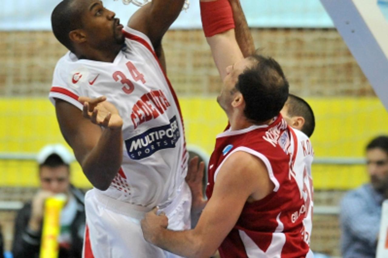 '16.11.2010.,dvorana Sutinska vrela ,Zagreb - Kosarkaski Eurokup, 1. kolo, KK Cedevita - KK Hapoel. Corsley Edwards. Photo: Antonio Bronic/PIXSELL'