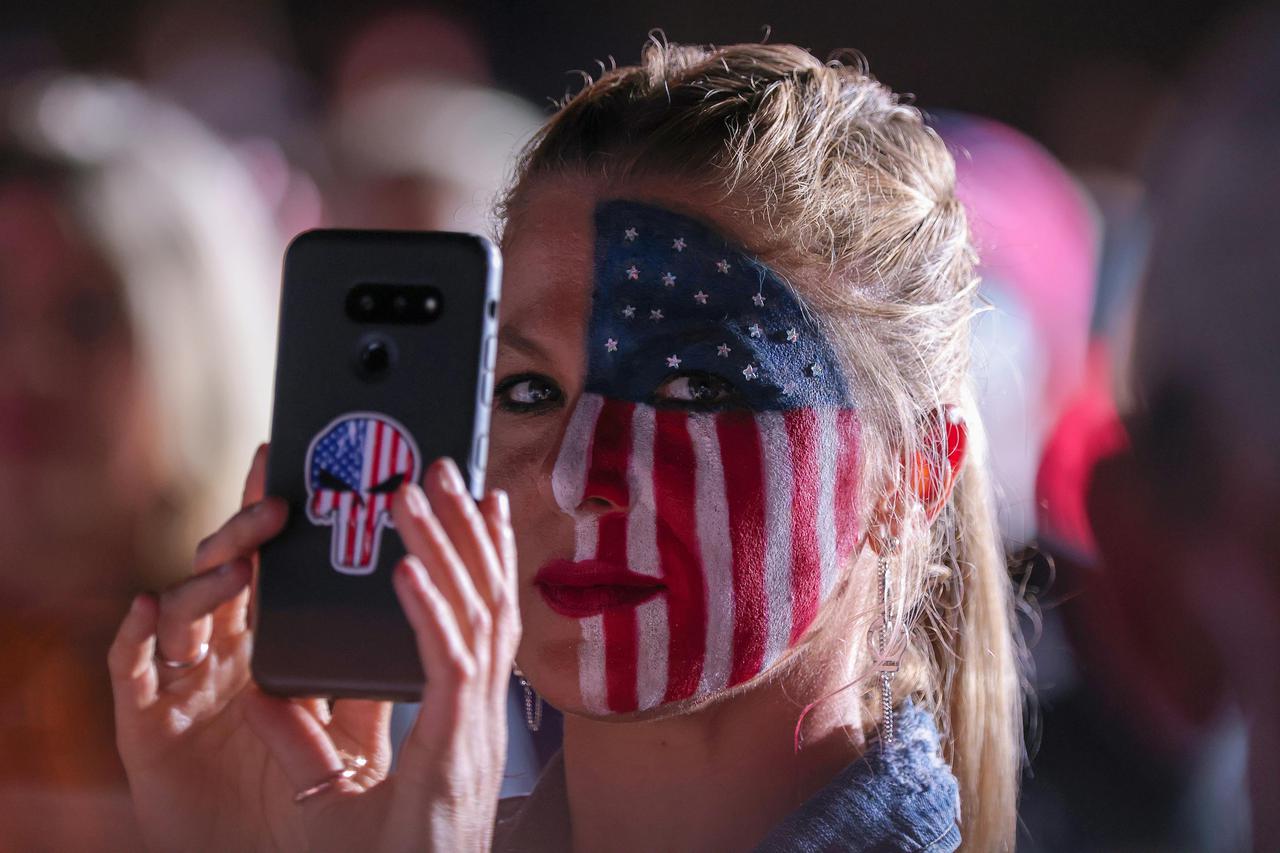 Supporters during a rally attended by former U.S. President Donald Trump in Perry