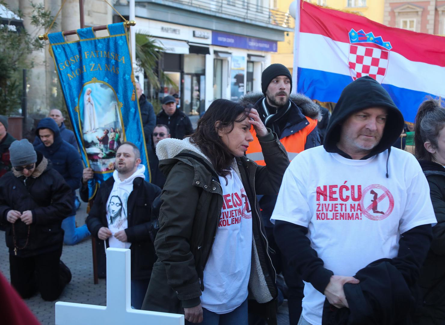 03.02.2023., Zagreb - Svake prve subote u mjesecu molitelji se vracaju  na Trg Bana Jelacica.  Photo: Zeljko Hladika/PIXSELL