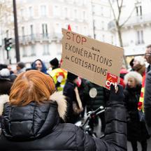 Pensioners protest in front of the MEDEF - Paris