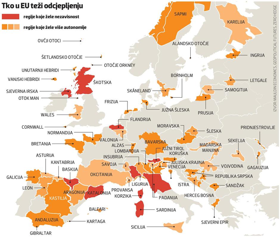 Tko u EU teži odcjepljenju