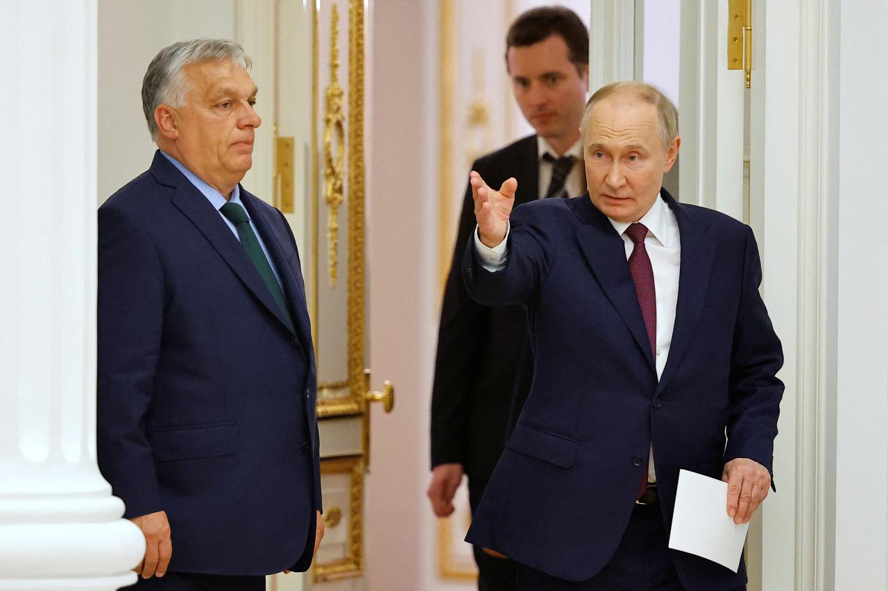 Hungary's Prime Minister Orban and Russia's President Putin attend a press conference in Moscow