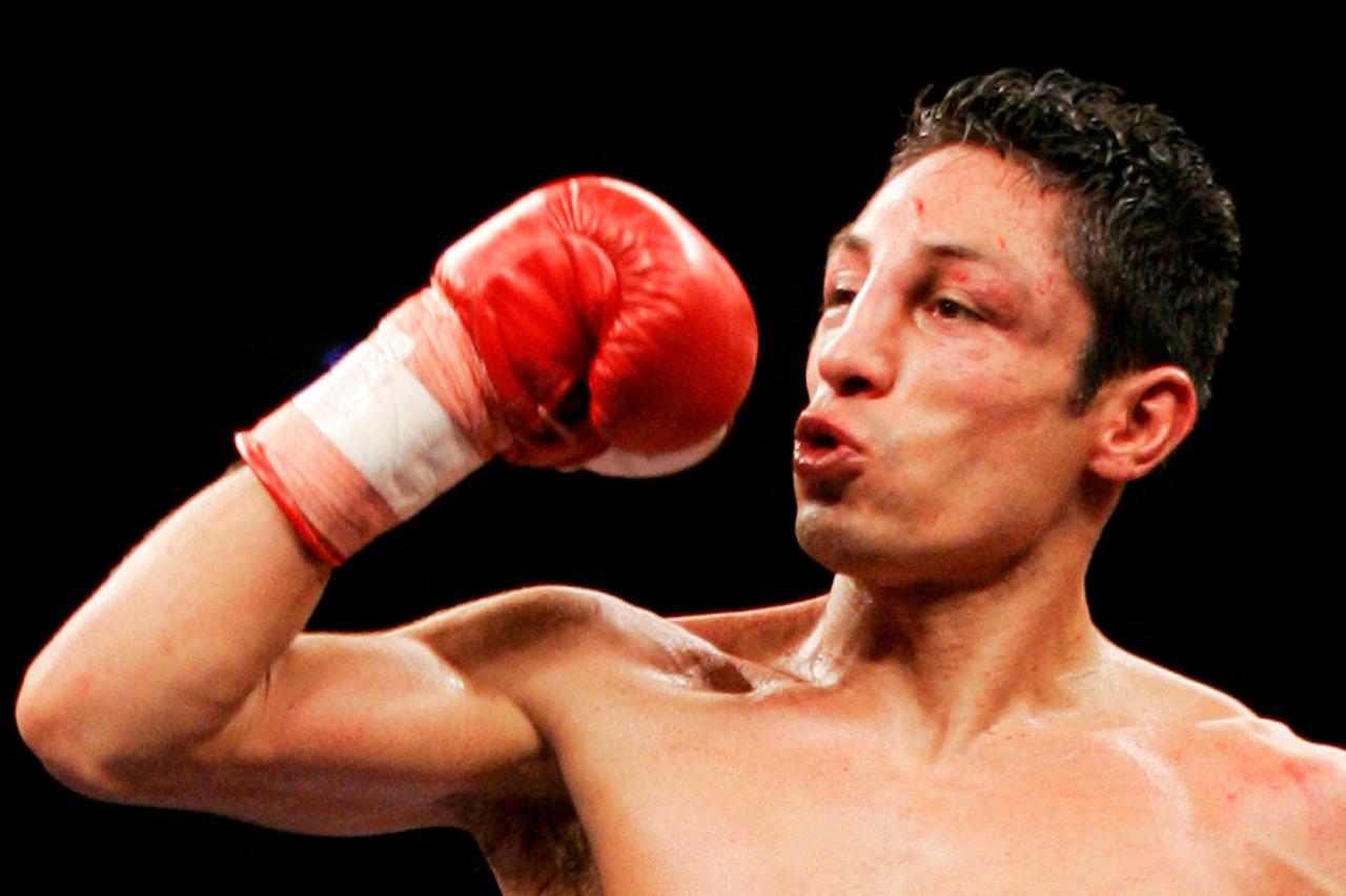 FILE PHOTO: WBC super bantamweight champion Israel Vazquez celebrates after defeating Jhonny Gonzalez in Las Vegas