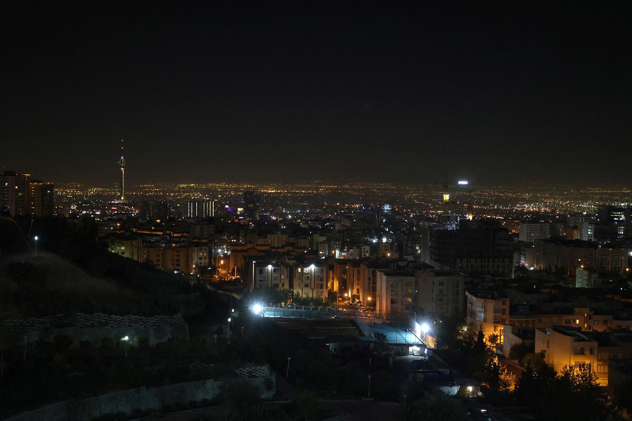 A general view of Tehran after several explosions were heard, in Tehran