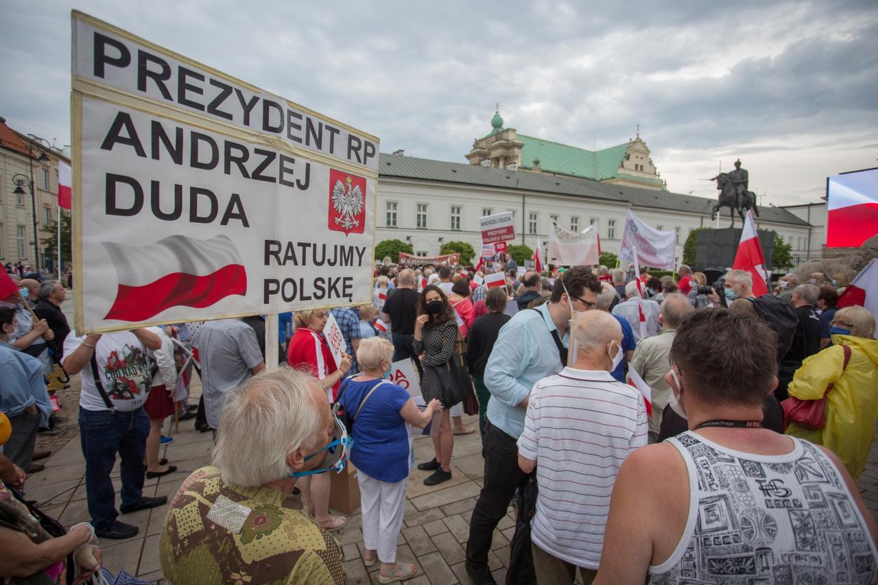 People attend presidential election campaign event in Warsaw